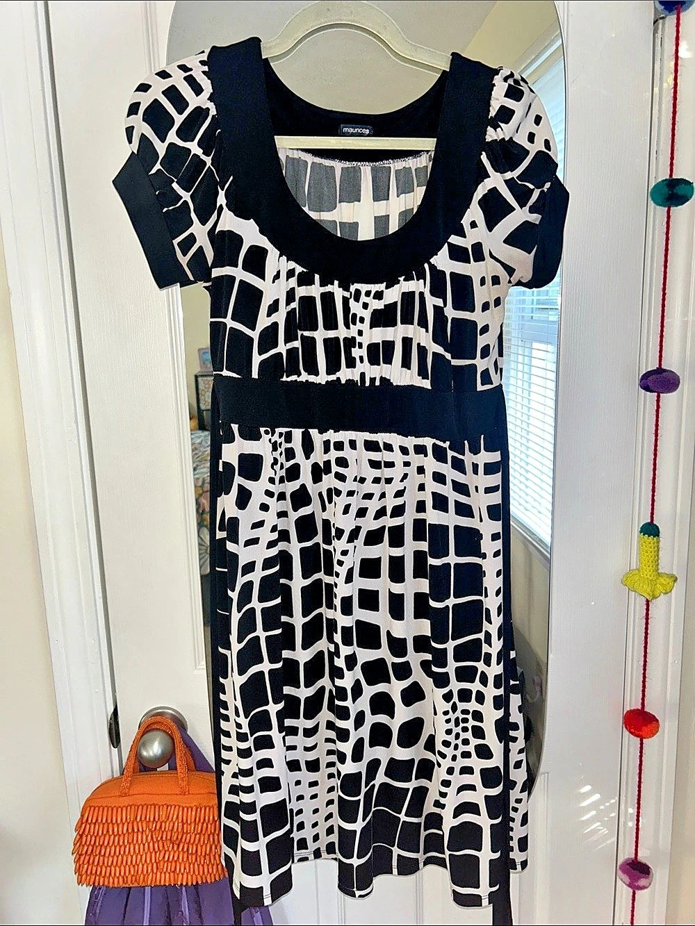 Maurices Geometric Mini Dress in Black & White Size Medium
